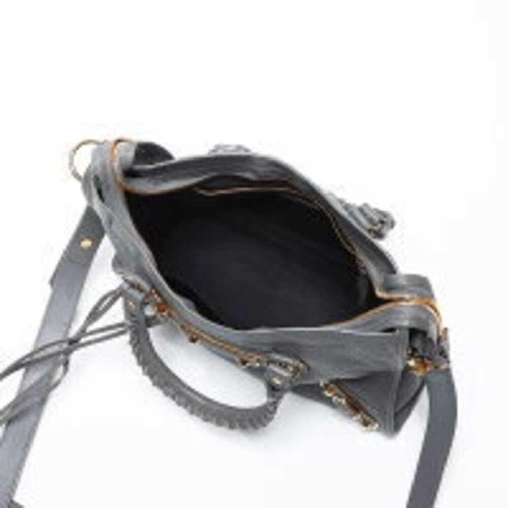 Balenciaga City Metallic Leather Shoulder Bag Gray - Picture 12 of 13
